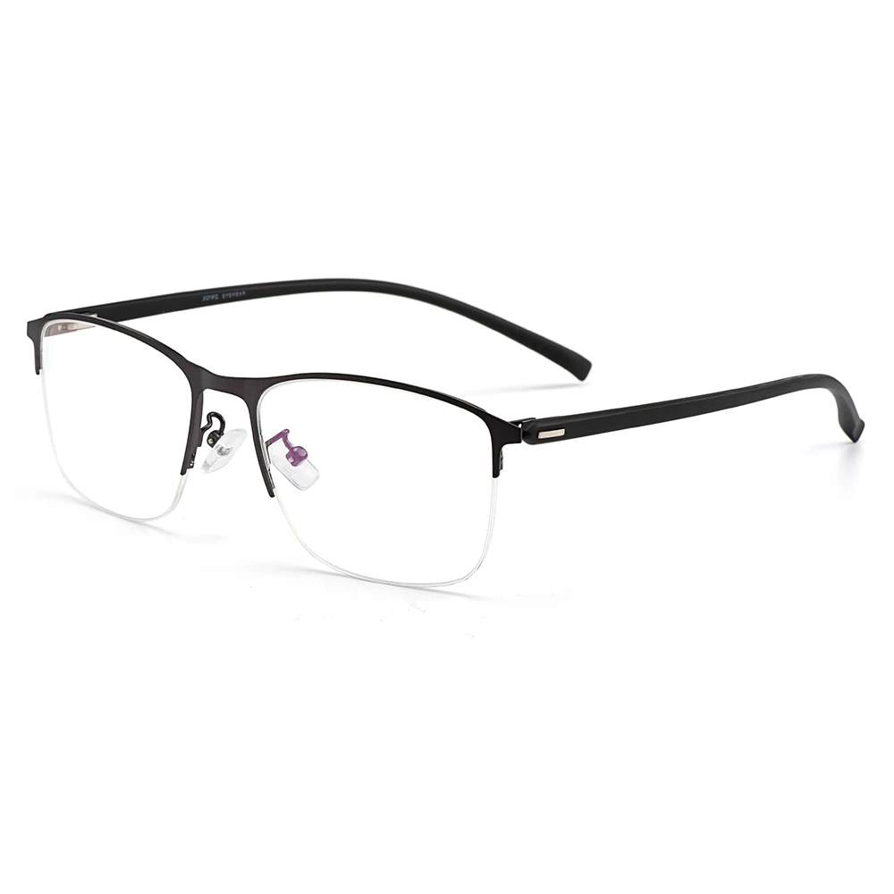 

Business Women Semi Frameless Titanium Alloy Glasses Frame Men's Classic Optical Eyewear With Flexible Temples Legs S61005