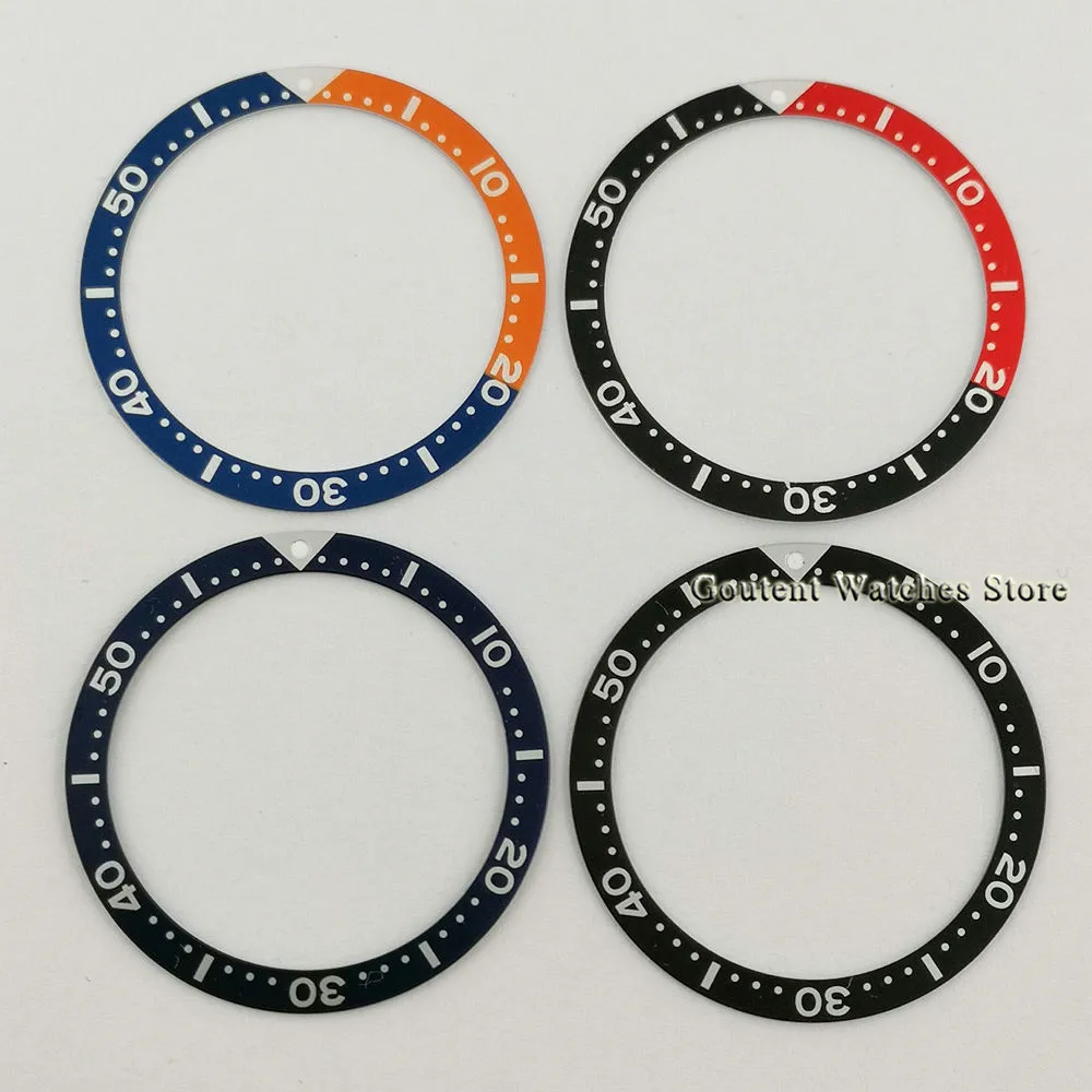 39mm Watch Bezel Insert Black/Blue Red Orange Aluminum Bezel Parts Fit For 45mm Watch Case Replacement Spare Parts