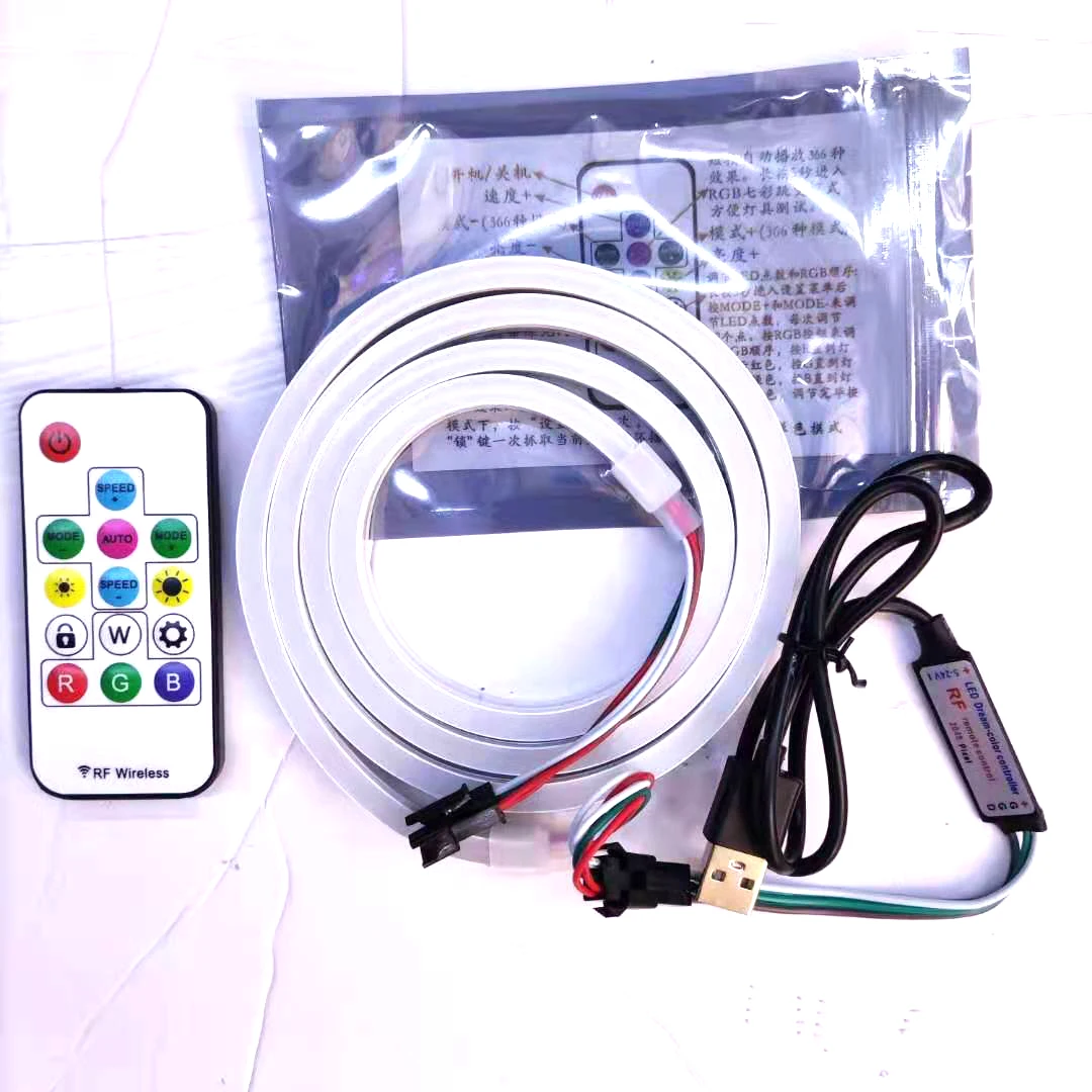 

USB 5V 14key RF wireless remote control neon rope light neon led Strip Muti color Dream Color WS2812 RGB SMD5050 Strip Lighting