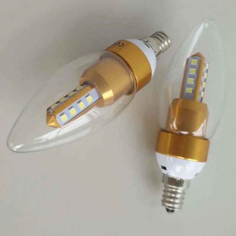 

3W E12 LED Candle Light Bulb Warm white/Cold white for AC100-240V LED Crystal candle lamp