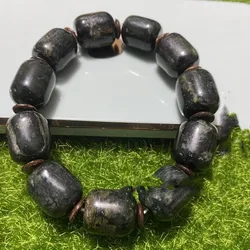 Pure Natural Jade Tibet Tibetan Jade Medicine King Stone Barrel Bead Bracelet Health Care Men and Women Bracelet Jewelry