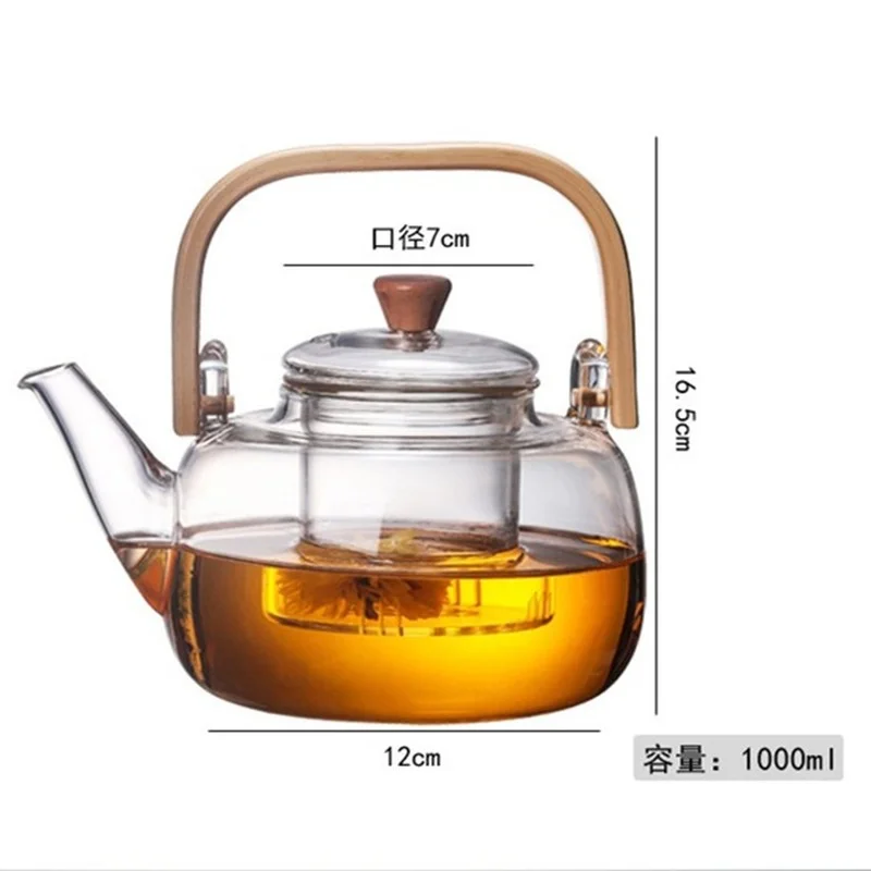 Good Clear Borosilicate Glass Teapot With Glass Tea Infuser Strainer Heat Resistant Loose Leaf Tea Pot Tool Kettle Set