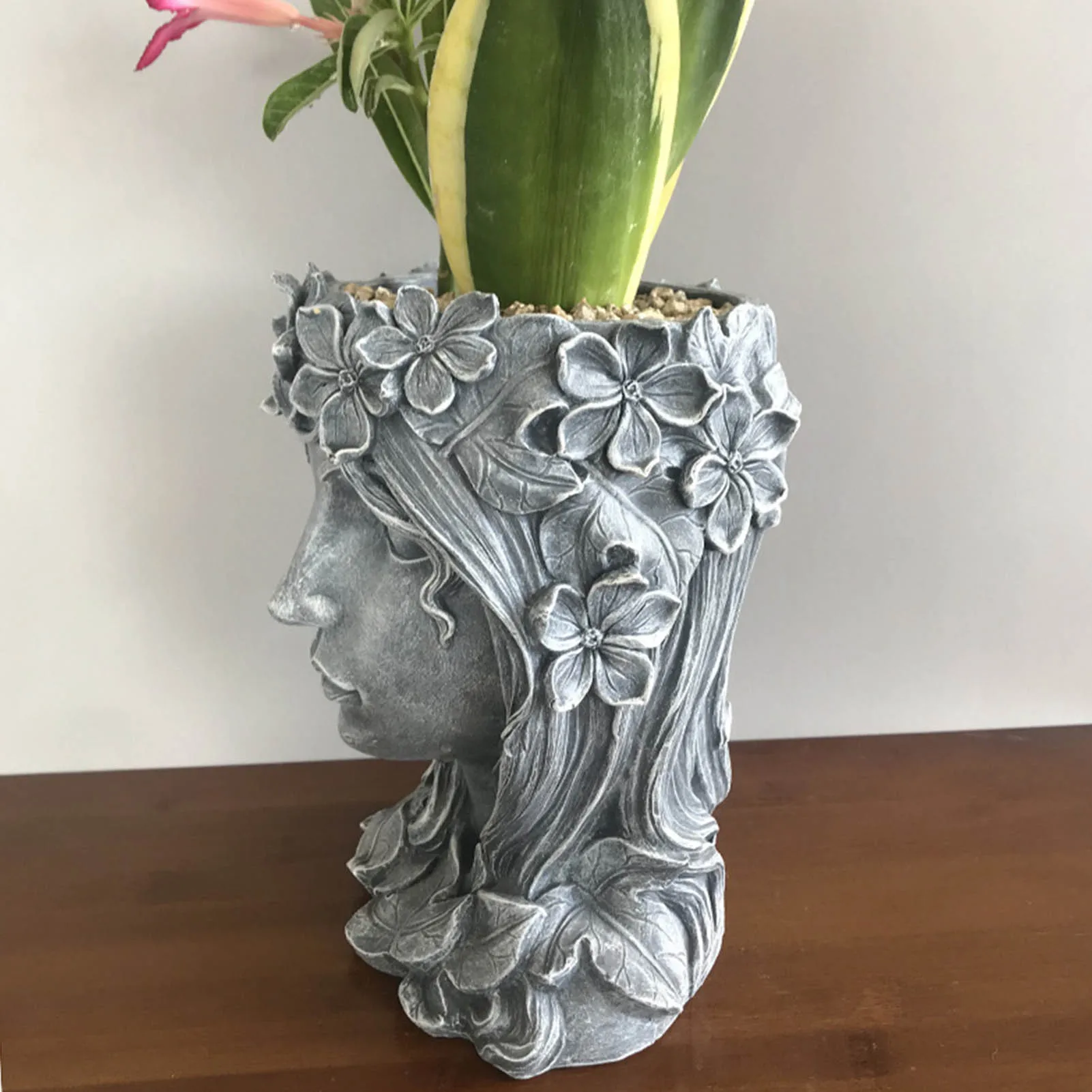 Nordic Women Resin Head Pot Vasi Per Piante Da Esterno Decorativos Grandes Garden Accessories Plant Flower Pot Bloempot