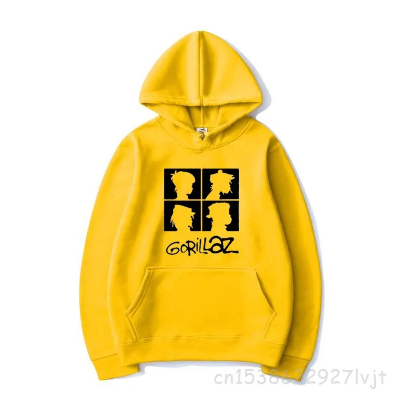 Gorillaz HipHop Printed Hoodies Music Rock Band Sports Casual Hooded Sweatshirt Hip Hop Pullover Hoodie Tops Coat