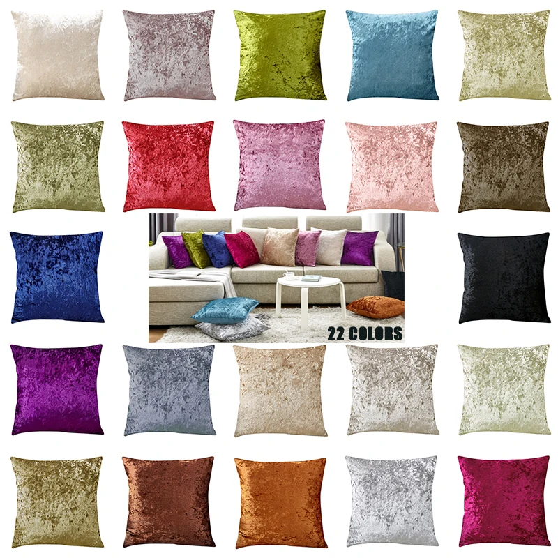 Super Soft Decoration Pillows Ice Crushed Velvet Cushion Cover Pillow Cover for Sofa Car Decoration Kussenhoes Housse de Coussin