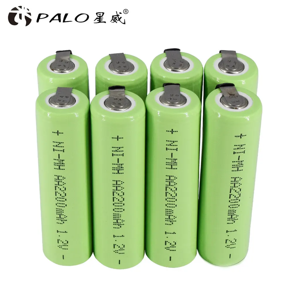 PALO 1.2V AA Rechargeable Battery 2200mah Electronic Cigarette Battery for toys Flashlight +DIY Nickel