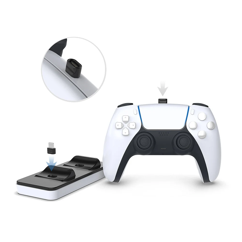 Новое зарядное устройство для контроллера PS5, устройство для подзарядки со съемным портом для беспроводного геймпада Playstation 5