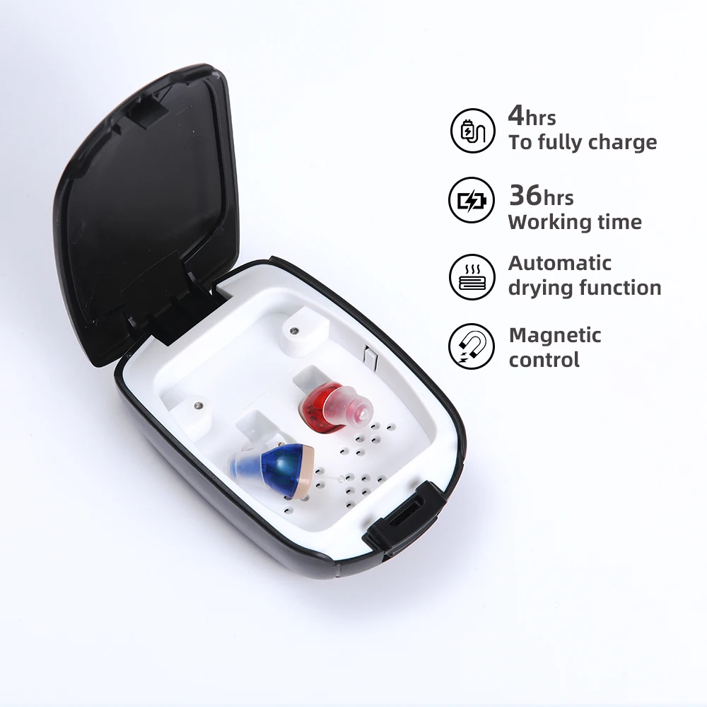 Meling C200d CIC Rechargeable Hearing Amplifier Invisible Mini Sound Amplifiers to Aid the Seniors and Adults for the Dropship