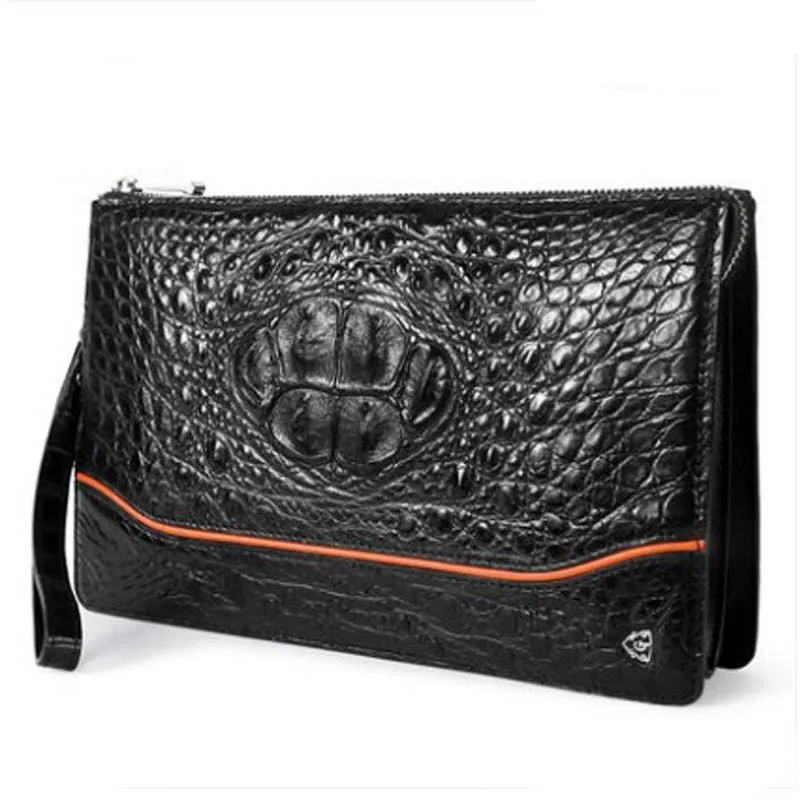 gete  Import crocodile hand bag large capacity leather man bag business bag crocodile leather  hand bag men clutch bag