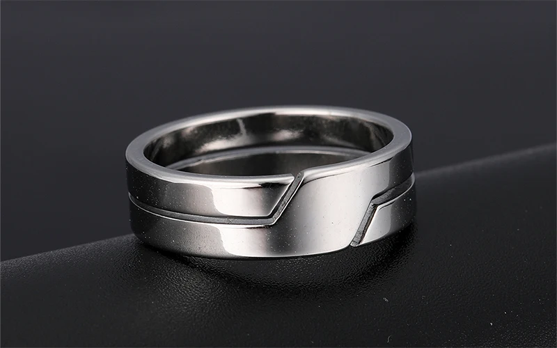 COOLTIME Einfache Mode Ring Edelstahl Casual Paar Ringe Hochzeit Schmuck Jahrestag Geschenk Großhandel anillos hombre – Detail 11