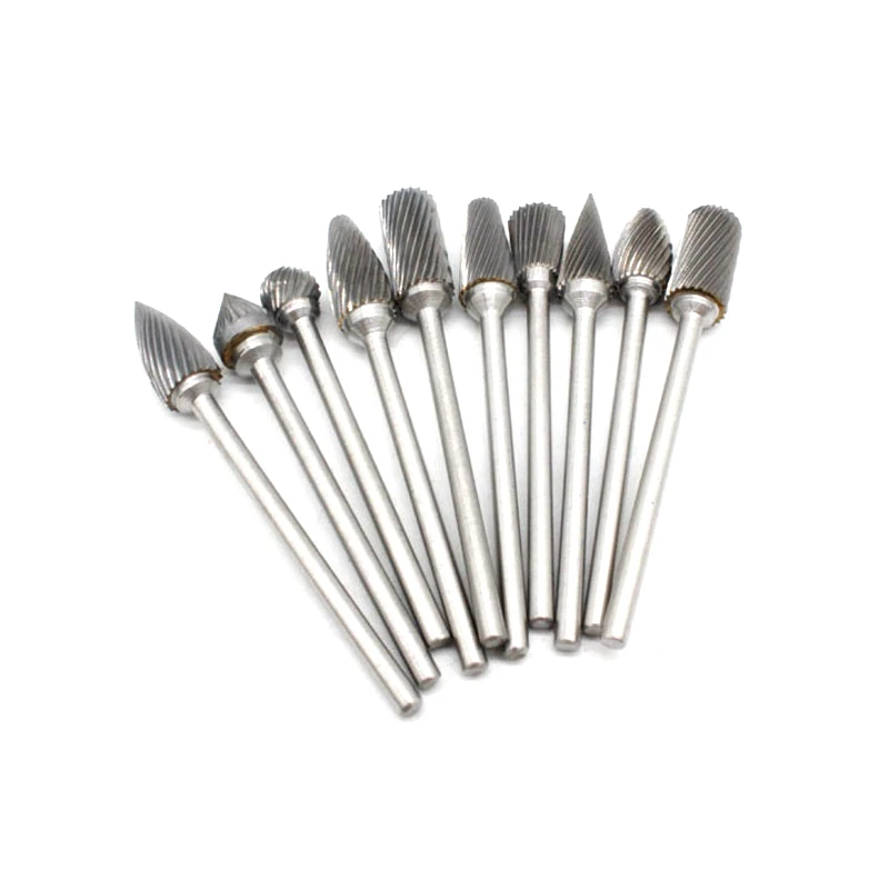 10Pcs Tungsten Carbide Milling Cutter Rotary Tool 2.35MM Shank Metalworking Jewelry Drills Bit