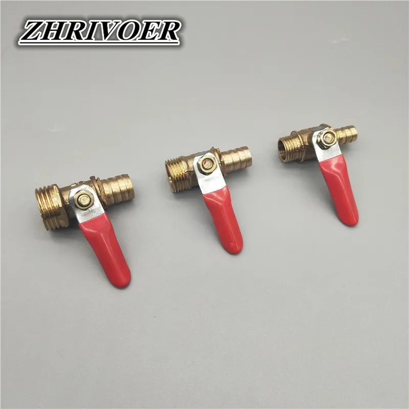 Латунный шаровой кран с зазубринами 4-12, штуцер для шланга 1/8 дюйма, 1/2 дюйма, 1/4 дюйма, наружная резьба, соединительный элемент, медный штуцер, Соединительный адаптер