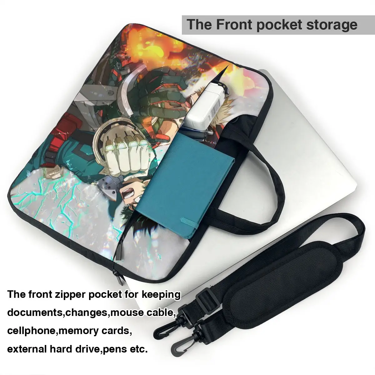 Anime,My Hero Academia Laptop Bag Case Protective Vintage Computer Bag Bicycle Crossbody Laptop Pouch