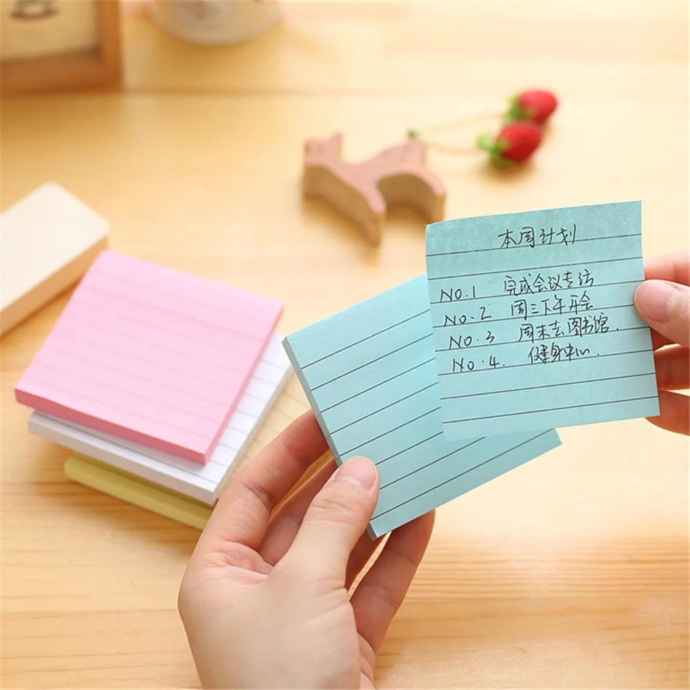 80 ورقة ملونة خط أفقي ورقة مذكرة الوسادة ملاحظات لاصقة المرجعية نقطة ذلك علامة ملصق مكتب اللوازم المدرسية أجهزة الكمبيوتر المحمولة
