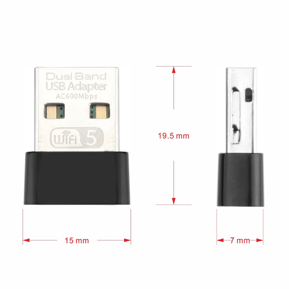 Creacube New Mini 600M USB WiFi Adapter Wireless Network Card Wifi Receiver 2.4/5G Dual Band Computer Network LAN Card For PC