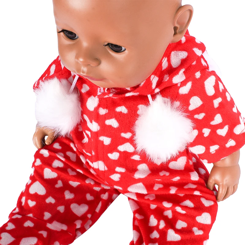 Doll Clothes with ball top Love Baby Doll Cute Jumpers Rompers Fashion 43 cm Reborn American Girl Doll Accessories Childern Toys