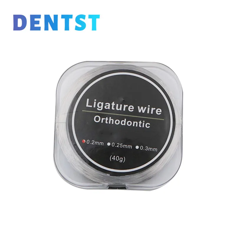 Dentst 1 rollo (40g) de cables de ligadura de acero inoxidable para ortodoncia Dental, Material Dental de 0,2mm/0,25mm/0,3mm