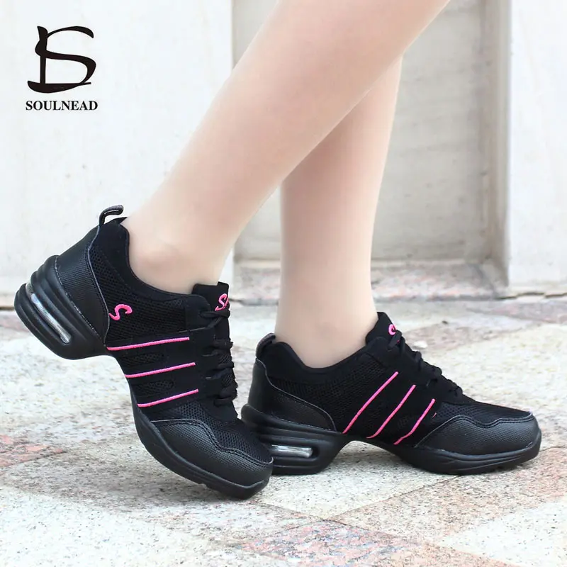 Jazz Dance Shoes Women Sneakers Modern Dancing Children Kids Mesh Soft Outsole Sports Hip Hop Waltz Ballroom Casual Shoes Female