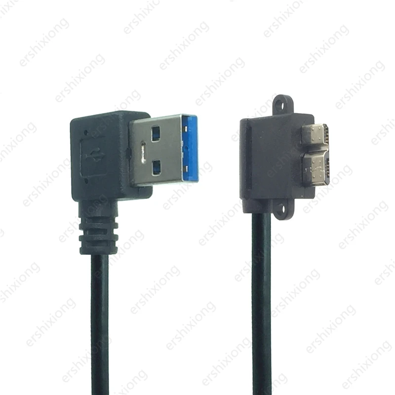 USB 3.0 Tipe A 90 derajat Atas & bawah & kiri & kanan siku ke mikro B laki-laki kabel untuk Samsung S5 Note 3 HDD Hard Disk eksternal