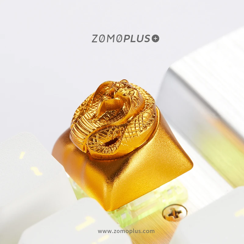 ZOMO Key Cap Mechanical Keyboards Keycap 3D Personality Animal Modeling Golden Cobra Aluminum Alloy Keycaps Cherry MX axis