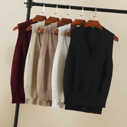 Winter Clothes Women Tops Sweater Vest Sweater Women Pullover Sleeveless Sweater Women Cute Sweater Knit Vest Top Women Knitted Vest Korean Style Vest Kassische Veste Crop Top Fashion Sweaters For Women Fashion Zevity