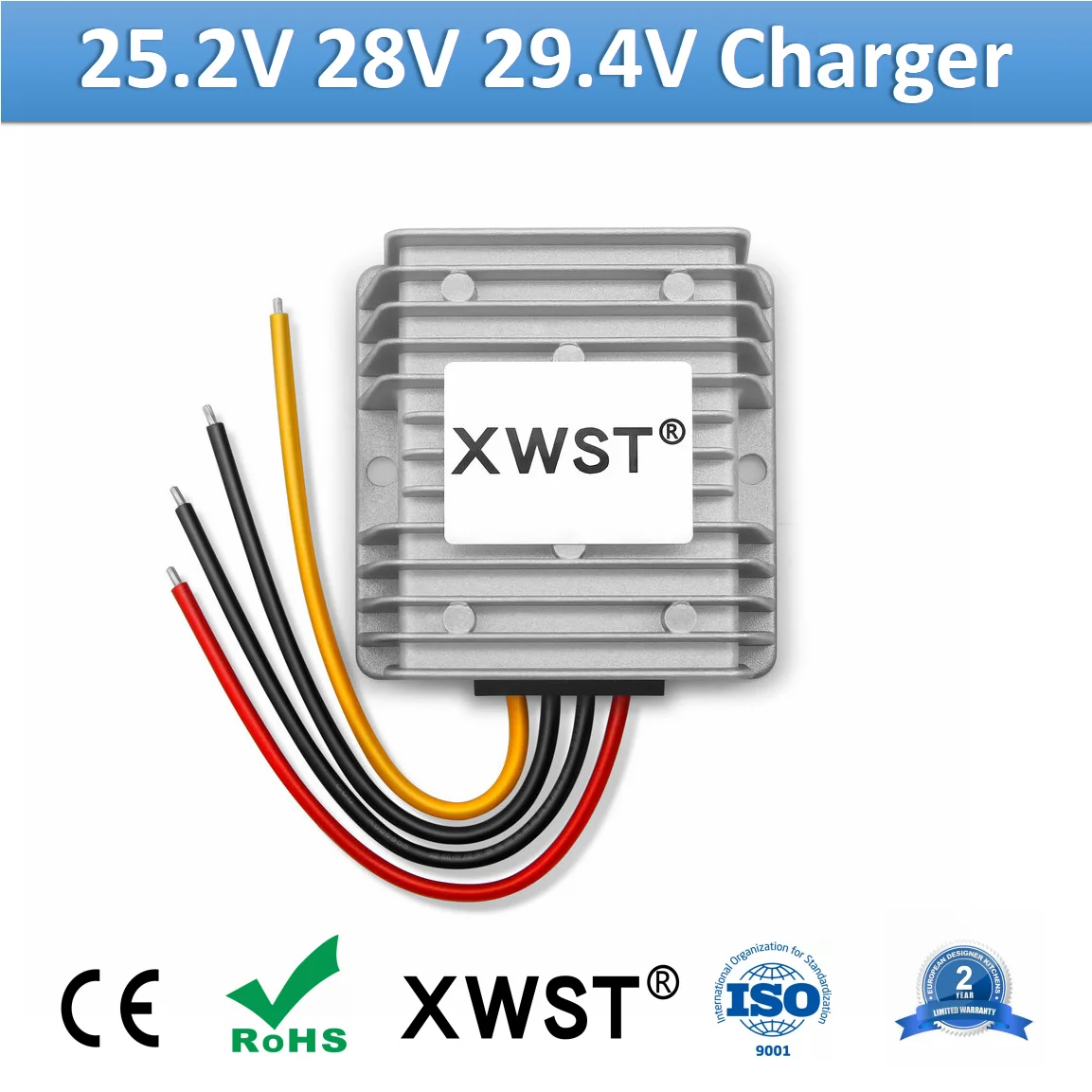 

DC DC 9-22V 12V to 25.2V 28V 29.4V Output Battery Charger Lead-acid Cell Constant Current 2A 3A Aluminum Waterproof