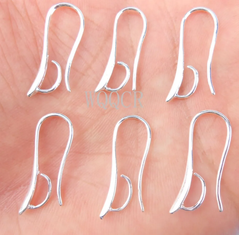 

Free Shipping 10PCS Lot Making Design 925 Silver colorJewelry Findings Hook Earring Pinch Bail Ear Wires For Crystal Beads