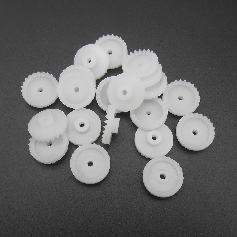 50Pcs 0.5M 24T Plastic Crown Gear 0.5 Modulus 24 Teeth Aperture 2mm 1.95mm Tight Distribution 4.5MM X 13MM Gears NEW C242A FD504