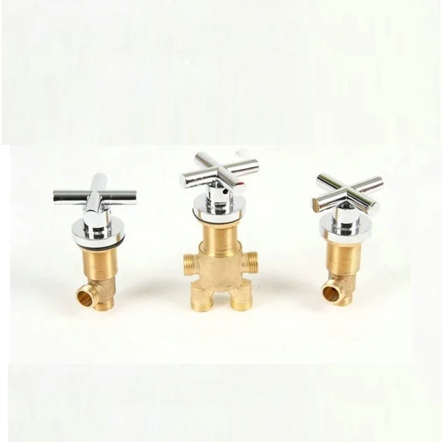 MTTUZK Solid Brass Chrome Finish Bathtub Cold Hot Water Control Valve  Bath Shower Mixer Bathtub Faucet 5 Hole Tap Switch Valve