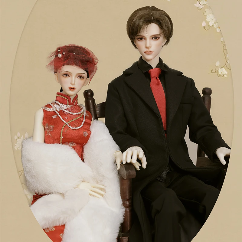 Shuga Fairy Hame & Jaye 1/3 BJD Doll Resin Toys New Year Outfit Red Cheongsam Fullset Ball Jointed Dolls