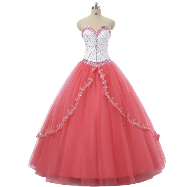 

Angelsbridep Sweetheart Ball Gown Quinceanera Dresses 2021 Charming Appliques Crystals Sweet 16 Dresses Birthday Party Dresses