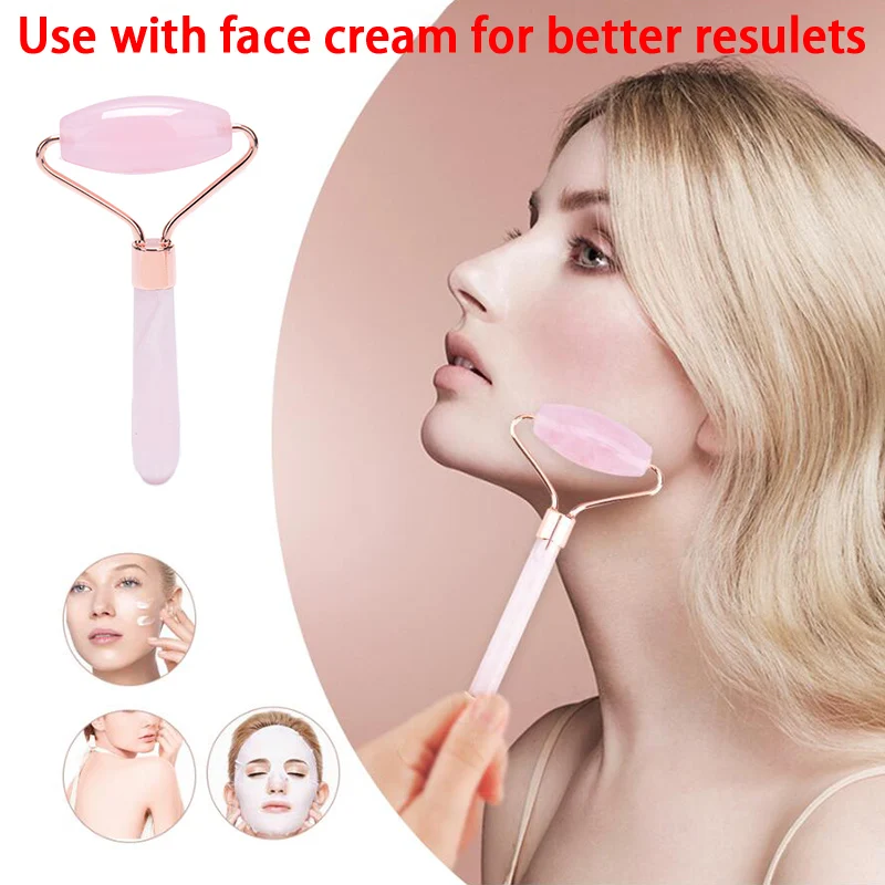 

Rose Crystal Face Lift Massager Crystal Roller Facial Massage Relaxation Jade Roller Stone Natural Rose Quartz Beauty Skin Tool