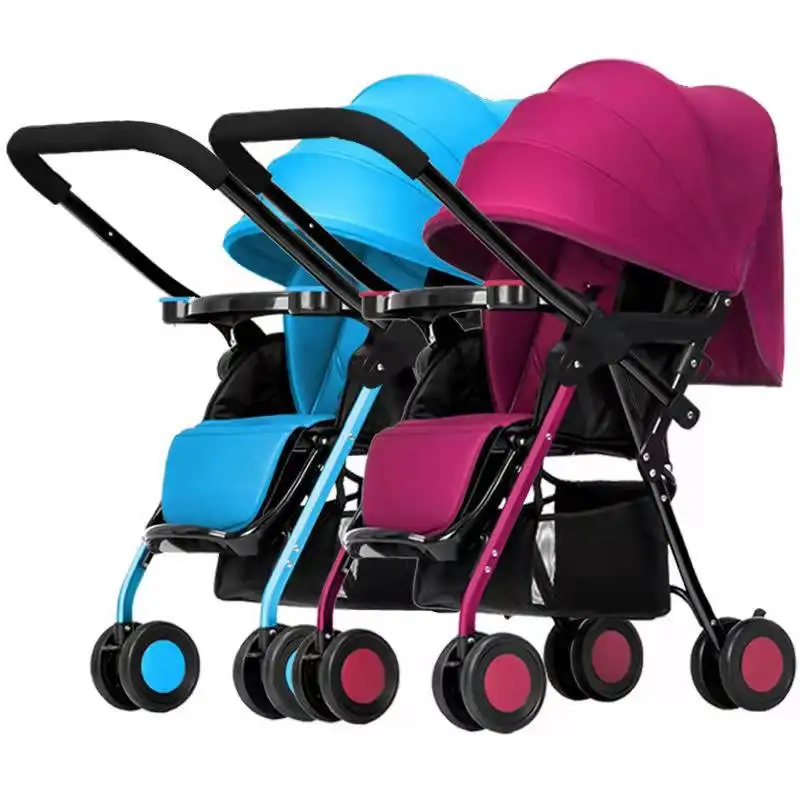 Twin baby stroller can be split, light and foldable, can sit and lie two-way two-way artifact double children\'s stroller