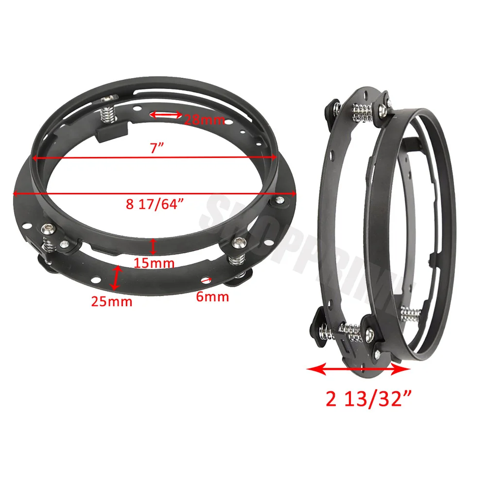 7 Inch Round LED Headlight Mounting Bracket Ring For Car Jeep Wrangler JK Suzuki Samurai for Harley Motorcycle 7\