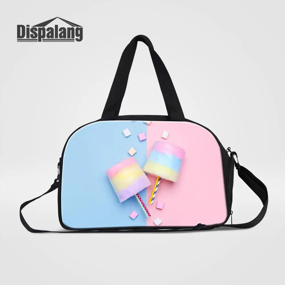 Dispalang Women Outdoor Travel Bags Female Canvas Crossbody Duffle Bag With Shoes Pocket Girls Marshmallow Traveling Duffel Bags