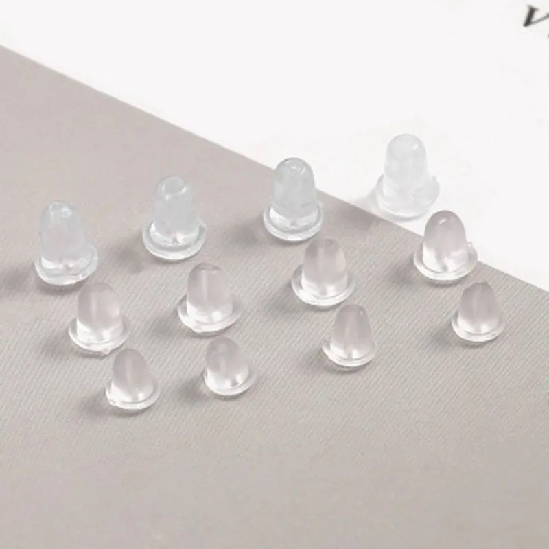 200/400 Pcs Silicone Earring  Plug Bullet Stopper Rubber Ear Plugging Jewelry Accessories Jewelry Findings Components