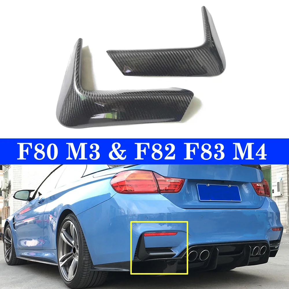 

M3 M4 Rear Lip Splitter Splitters Flaps Apron Winglets for BMW F80 M3 4 Door F82 F83 M4 2 Door 14-17 Genuine Carbon Back Corner