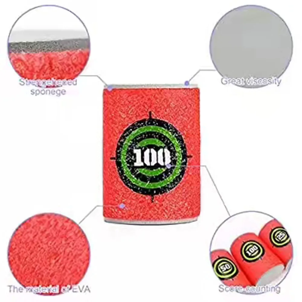 Bullet Darts Target for Nerf N-Strike Elite Series Blasters 6PCS Pack Soft EVA Material ( Red )