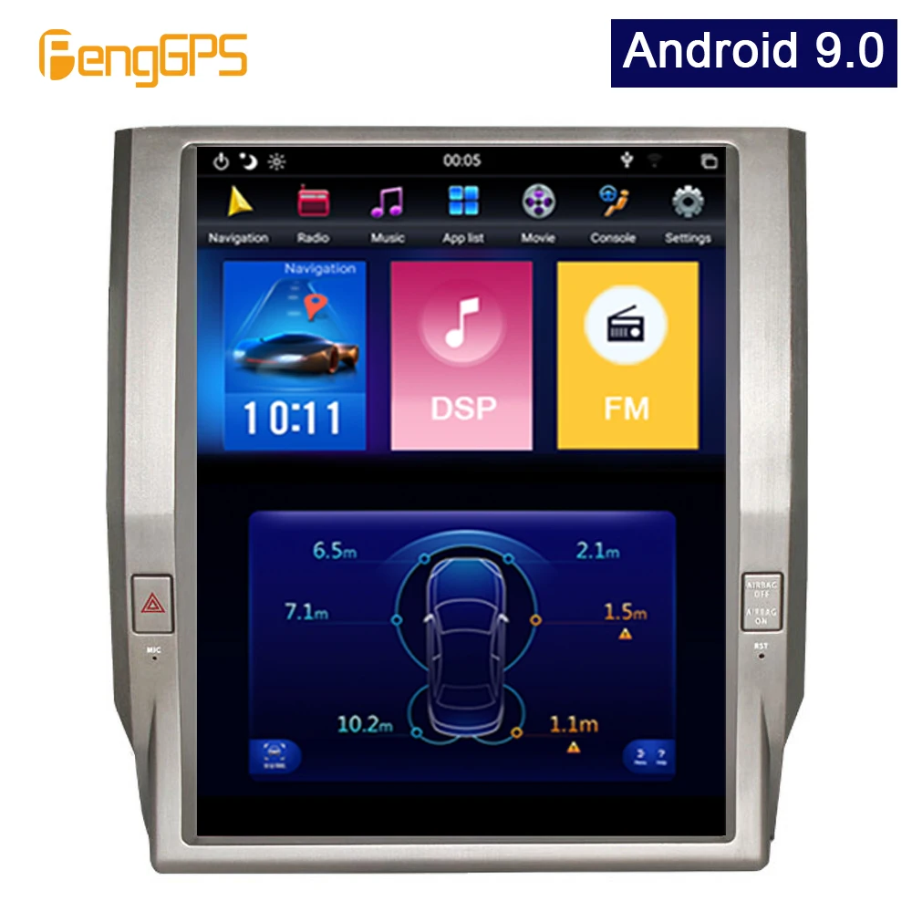 

Android 9.0 Tesla Vertical Screen car Player GPS Navigation for Toyota Tundra 2014-2019 Audio Player 12.1 inch