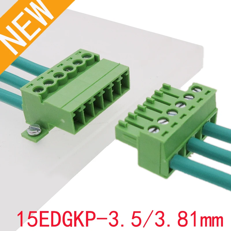 15EDGRKC 2P/3/4/5/6/7/8/9/10/11/12/13/14/15/16/18/20 Pin Screw Terminal Block Connector 3.5MM/3.81MM pitch PLUG + SOCKET 15EDGKP