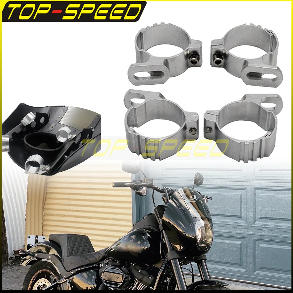 35-55mm Fork Clamp Quarter/Half/Gauntlet/Club Headlight Fairing Mount Bracket Adjustable Clamp Clip For Harley Dyna Softail