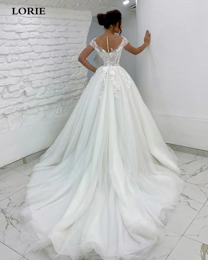 LORIE Princess Wedding Dress off The Shoulder 3D Lace Appliques Boho Bride Dresses Vestido De Novia Customized Ball Gowns 2022