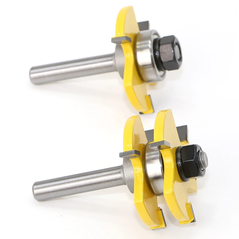 2 pc 8mm Shank high quality Tongue & Groove Joint Assembly Router Bit Set 3/4" Stock Wood Cutting Tool - RCT