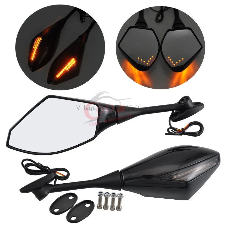 Motorcycle LED Turn Signals Rearview Fairing Mount Side Mirrors Fit For Honda CBR600RR CBR1000RR CBR300R CBR600F CBR600