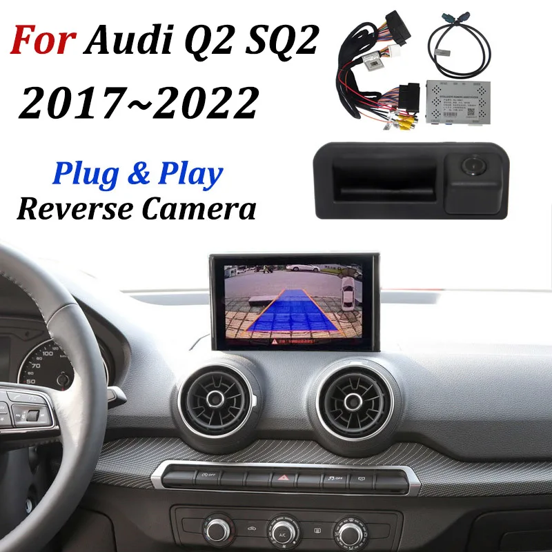 Z przodu z tyłu zestaw do nagrywania wideo dla Audi Q2 SQ2 2017-2022 OEM ekran wyświetlacza aktualizacji Adapter interfejsu cofania kamera cofania