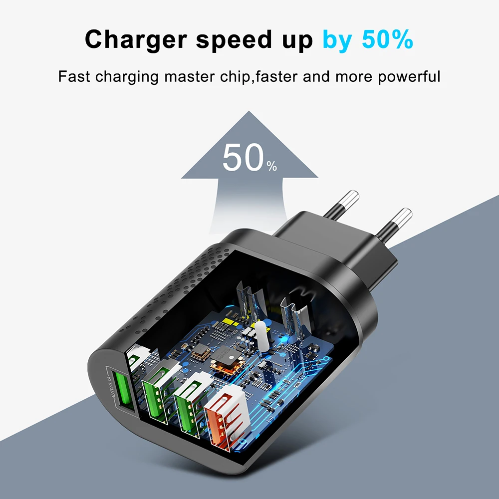 FLOVEME ładowarka USB 48W ue/usa ładowarka do telefonu szybkie ładowanie 3.0 dla iPhone 12 11 3A szybkie ładowanie dla Xiaomi ładowarka do telefonu komórkowego