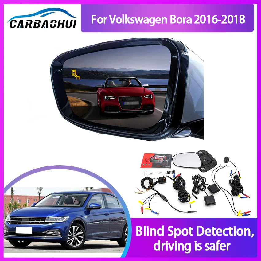 Auto BSA BSM BSD Sistema di Monitoraggio Punto Cieco 24GHZ Onde Millimetriche Specchio HA CONDOTTO LA Luce di Avvertimento Per Volkswagen VW Bora 2016-2020