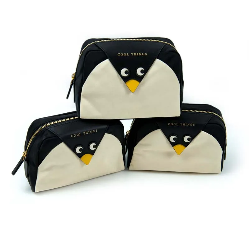 Nylon Fabric Cute Penguin Makeup Bag Women Travel Storage Bag Toiletries Organize Cosmetic Bag Portable Storage Makeup Bag