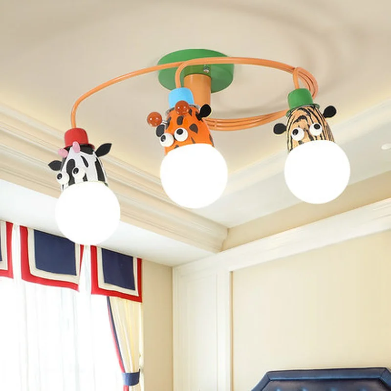 

Cartoon Led children chandelier Lighting For Kids Room Cloth Lampshade Chandelier Boys Bedroom Lustre Girls Lustresa