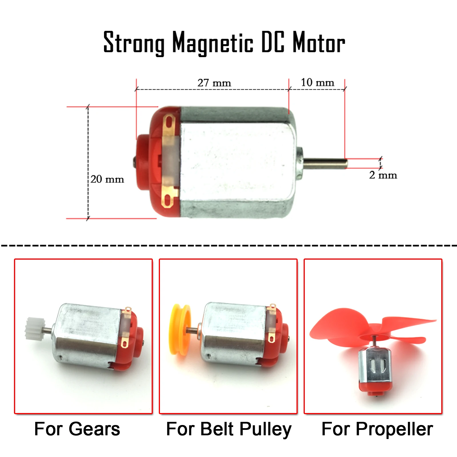 10pcs Micro 130 DC Motor Strong Magnetic Brushed Electric DC 3V -12V 25000 RPM Cars Toys Electric, High Speed Torque DIY